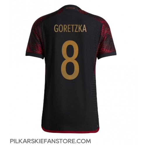 Tanie Strój piłkarski Niemcy Leon Goretzka #8 Koszulka Wyjazdowej MŚ 2022 Krótkie Rękawy